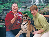 Sandy & Jen at the big cats sanctuary